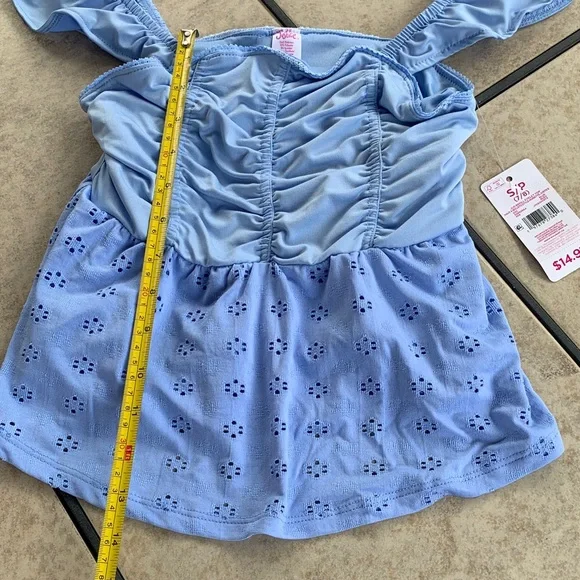 Justice Light Blue Ruffle Top - Picture 9 of 12